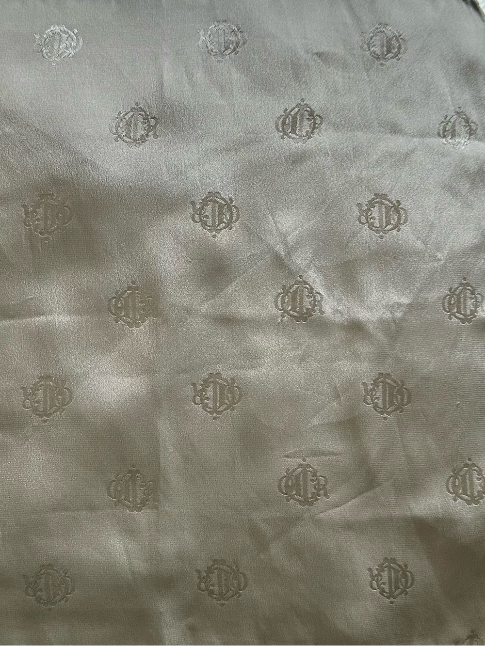 Authentic Dior Silver Grey Silk Scarf